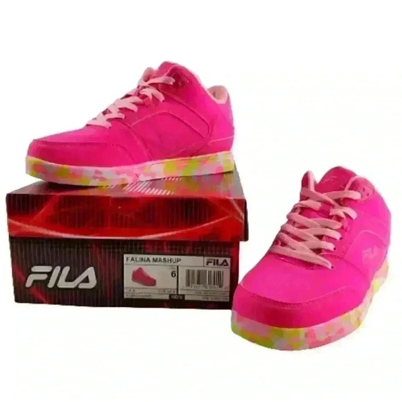 Fila Kid's Falina Mashup Sneakers Size 6 Pink - Picture 2 of 9